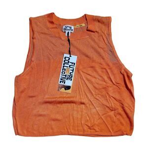 Future Collective Orange Sleeveless Top Size 1X
